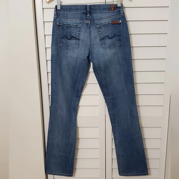 7 For all Mankind Women's Straight Leg Mid Rise Jeans Size 26 - Picture 2 of 14